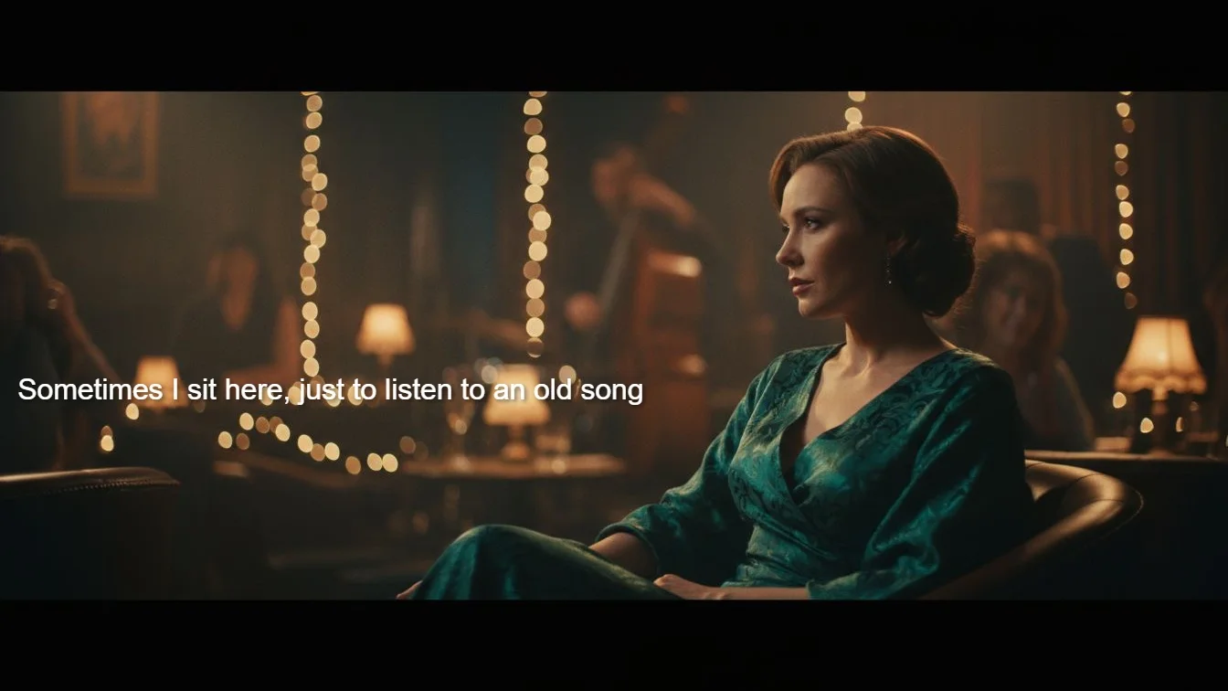 Before and after: text overlay cleared from video scene, frame fully restored